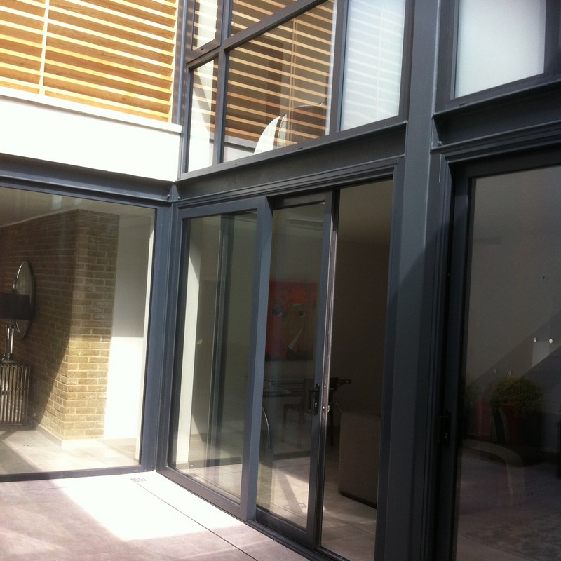 Anthracite aluminium sliding patio doors fitted in Uxbridge